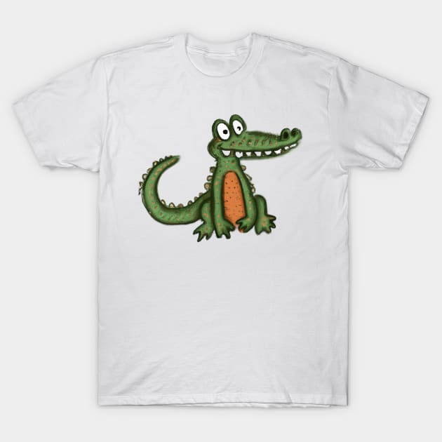 Cute Aligator Drawing T-Shirt by Play Zoo